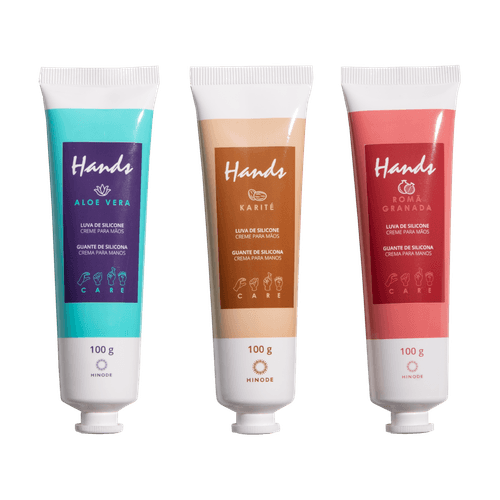 Kit 3 Hands Aloe Vera, Karite e Romã